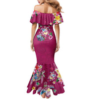 Hawaiian Turtles and Tropical Plants Mermaid Dress Pink Watercolor LT03 - Polynesian Pride