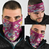 Hawaiian Turtles and Tropical Plants Neck Gaiter Pink Watercolor LT03 - Polynesian Pride
