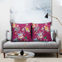 Hawaiian Turtles and Tropical Plants Pillow Cover Pink Watercolor LT03 - Polynesian Pride