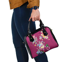 Hawaiian Turtles and Tropical Plants Shoulder Handbag Pink Watercolor LT03 - Polynesian Pride