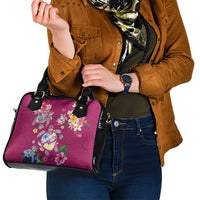 Hawaiian Turtles and Tropical Plants Shoulder Handbag Pink Watercolor LT03 - Polynesian Pride