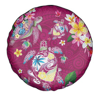 Hawaiian Turtles and Tropical Plants Spare Tire Cover Pink Watercolor LT03 - Polynesian Pride