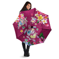 Hawaiian Turtles and Tropical Plants Umbrella Pink Watercolor LT03 - Polynesian Pride