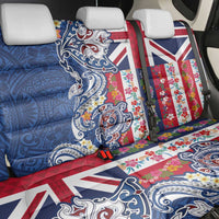 Hawaiian Manta Ray and Turtle Tribal Tattoo Back Car Seat Cover With Hawaii Flag and Flowers