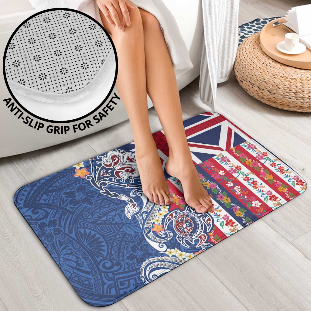Hawaiian Manta Ray and Turtle Tribal Tattoo Bathroom Set With Hawaii Flag and Flowers LT03 - Polynesian Pride