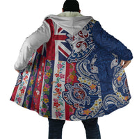 Hawaiian Manta Ray and Turtle Tribal Tattoo Cloak With Hawaii Flag and Flowers LT03 - Polynesian Pride