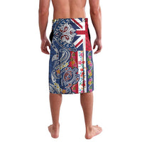 Hawaiian Manta Ray and Turtle Tribal Tattoo Lavalava With Hawaii Flag and Flowers LT03 - Polynesian Pride