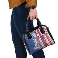 Hawaiian Manta Ray and Turtle Tribal Tattoo Shoulder Handbag With Hawaii Flag and Flowers