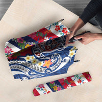 Hawaiian Manta Ray and Turtle Tribal Tattoo Umbrella With Hawaii Flag and Flowers