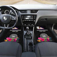 Personalized American Samoa Flag Day Car Mats Tanoa and Fue mix Hibiscus Flower Polynesian Pattern LT03 Set 2pcs - Front Black - Polynesian Pride