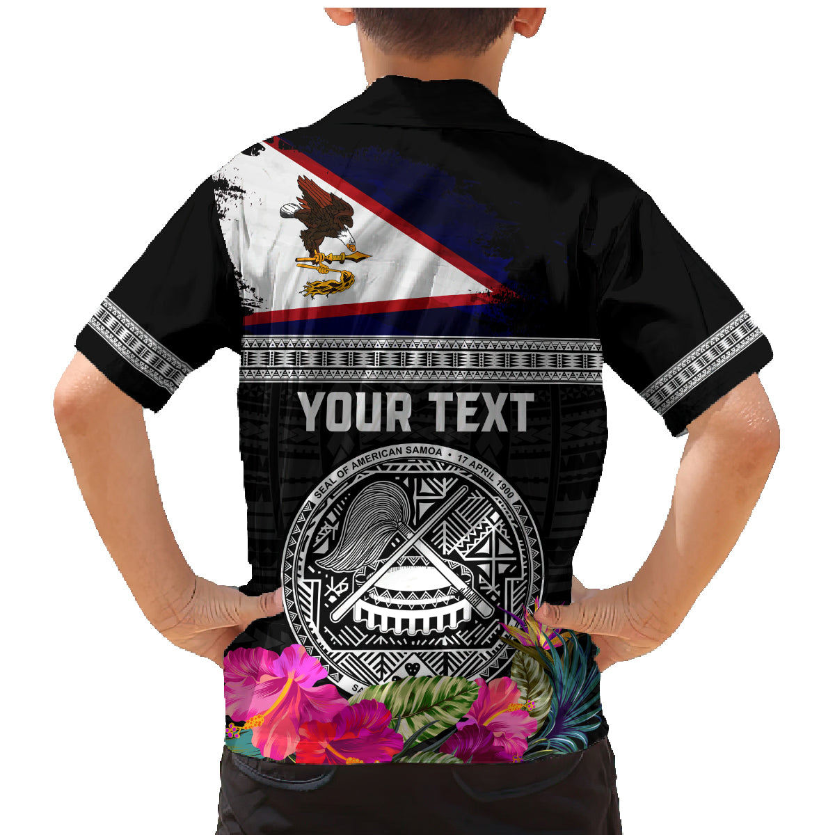 Personalized American Samoa Flag Day Family Matching Mermaid Dress and Hawaiian Shirt Tanoa and Fue mix Hibiscus Flower Polynesian Pattern