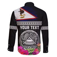 Personalized American Samoa Flag Day Family Matching Mermaid Dress and Hawaiian Shirt Tanoa and Fue mix Hibiscus Flower Polynesian Pattern