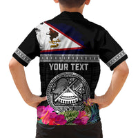 Personalized American Samoa Flag Day Family Matching Tank Maxi Dress and Hawaiian Shirt Tanoa and Fue mix Hibiscus Flower Polynesian Pattern