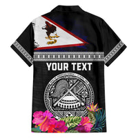 Personalized American Samoa Flag Day Hawaiian Shirt Tanoa and Fue mix Hibiscus Flower Polynesian Pattern