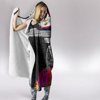 Personalized American Samoa Flag Day Hooded Blanket Tanoa and Fue mix Hibiscus Flower Polynesian Pattern LT03 - Polynesian Pride