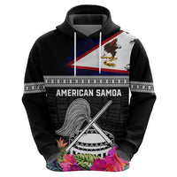 Personalized American Samoa Flag Day Hoodie Tanoa and Fue mix Hibiscus Flower Polynesian Pattern LT03 - Polynesian Pride