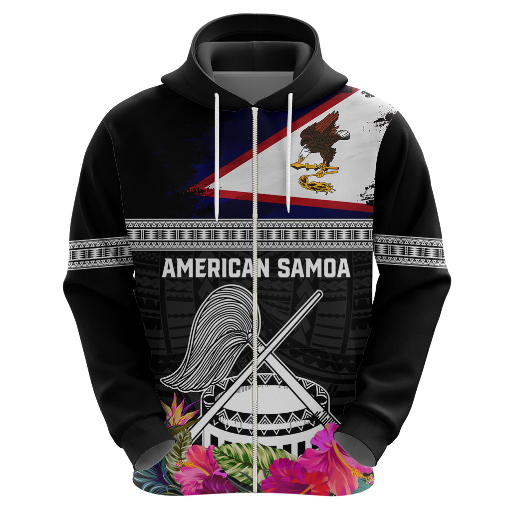Personalized American Samoa Flag Day Hoodie Tanoa and Fue mix Hibiscus Flower Polynesian Pattern LT03 - Polynesian Pride