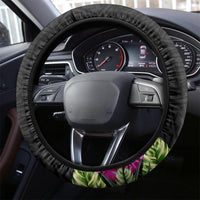 Personalized American Samoa Flag Day Steering Wheel Cover Tanoa and Fue mix Hibiscus Flower Polynesian Pattern LT03 - Polynesian Pride