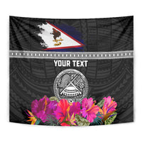 Personalized American Samoa Flag Day Tapestry Tanoa and Fue mix Hibiscus Flower Polynesian Pattern LT03 - Polynesian Pride