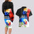 Philippines Independence Day Couples Matching Long Sleeve Bodycon Dress and Hawaiian Shirt Philippines Eagle and Sampaguita Jasmine Yakan Tribal