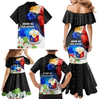 Philippines Independence Day Family Matching Mermaid Dress and Hawaiian Shirt Philippines Eagle and Sampaguita Jasmine Yakan Tribal