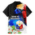 Philippines Independence Day Family Matching Off The Shoulder Long Sleeve Dress and Hawaiian Shirt Philippines Eagle and Sampaguita Jasmine Yakan Tribal