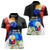 Philippines Independence Day Women Polo Shirt Philippines Eagle and Sampaguita Jasmine Yakan Tribal