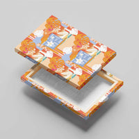 Hawaiian and Japanese Culture Together Canvas Wall Art Palaka Japanese Art and Tropical Motif Tribal Patchwork