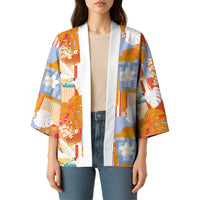 Hawaiian and Japanese Culture Together Kimono Palaka Japanese Art and Tropical Motif Tribal Patchwork