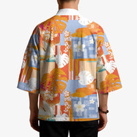 Hawaiian and Japanese Culture Together Kimono Palaka Japanese Art and Tropical Motif Tribal Patchwork