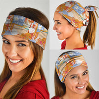 Hawaiian and Japanese Culture Together Neck Gaiter Palaka Japanese Art and Tropical Motif Tribal Patchwork