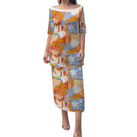 Hawaiian and Japanese Culture Together Puletasi Palaka Japanese Art and Tropical Motif Tribal Patchwork