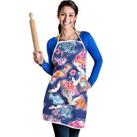 Hawaiian and Japanese Culture Together Apron Hawaiian Archipelago Shape Sea Animals