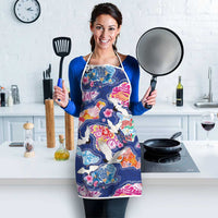 Hawaiian and Japanese Culture Together Apron Hawaiian Archipelago Shape Sea Animals