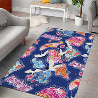 Hawaiian and Japanese Culture Together Area Rug Hawaiian Archipelago Shape Sea Animals LT03 - Polynesian Pride