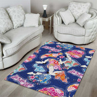Hawaiian and Japanese Culture Together Area Rug Hawaiian Archipelago Shape Sea Animals LT03 - Polynesian Pride