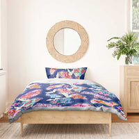 Hawaiian and Japanese Culture Together Bedding Set Hawaiian Archipelago Shape Sea Animals LT03 - Polynesian Pride