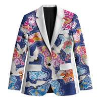 Hawaiian and Japanese Culture Together Blazer Hawaiian Archipelago Shape Sea Animals LT03 Unisex Multicolor - Polynesian Pride
