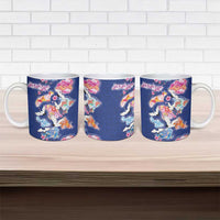Hawaiian and Japanese Culture Together Ceramic Mug Hawaiian Archipelago Shape Sea Animals