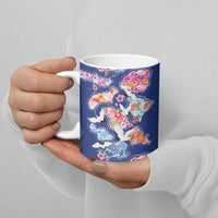 Hawaiian and Japanese Culture Together Ceramic Mug Hawaiian Archipelago Shape Sea Animals