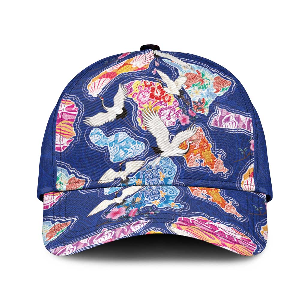 Hawaiian and Japanese Culture Together Classic Cap Hawaiian Archipelago Shape Sea Animals LT03 Universal Fit Multicolor - Polynesian Pride