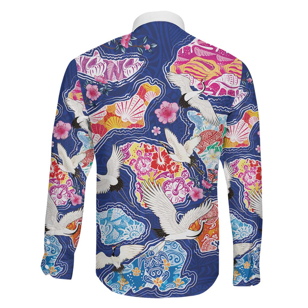Hawaiian and Japanese Culture Together Family Matching Puletasi and Hawaiian Shirt Hawaiian Archipelago Shape Sea Animals