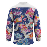 Hawaiian and Japanese Culture Together Hockey Jersey Hawaiian Archipelago Shape Sea Animals