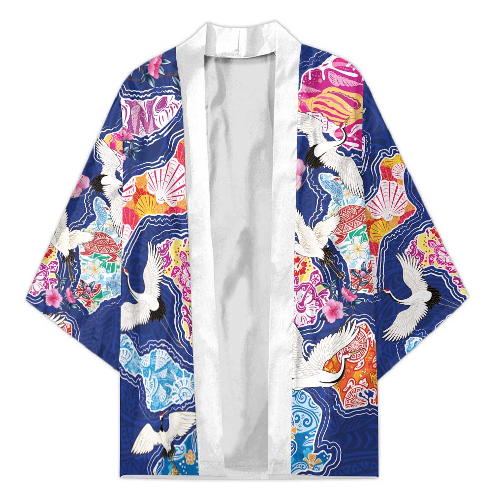 Hawaiian and Japanese Culture Together Kimono Hawaiian Archipelago Shape Sea Animals