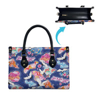 Hawaiian and Japanese Culture Together Leather Bag Hawaiian Archipelago Shape Sea Animals LT03 - Polynesian Pride