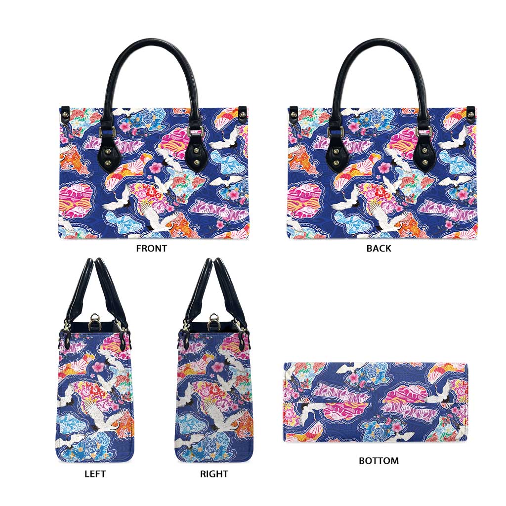 Hawaiian and Japanese Culture Together Leather Bag Hawaiian Archipelago Shape Sea Animals LT03 - Polynesian Pride