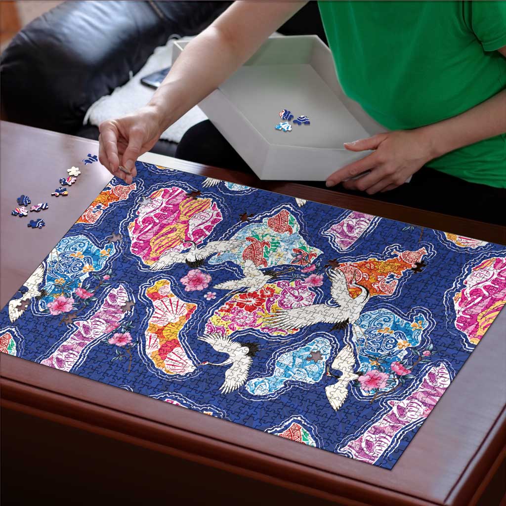 Hawaiian and Japanese Culture Together Puzzle Hawaiian Archipelago Shape Sea Animals LT03 - Polynesian Pride