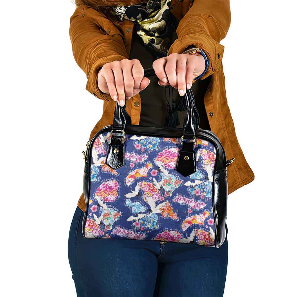 Hawaiian and Japanese Culture Together Shoulder Handbag Hawaiian Archipelago Shape Sea Animals LT03 One Size Multicolor - Polynesian Pride