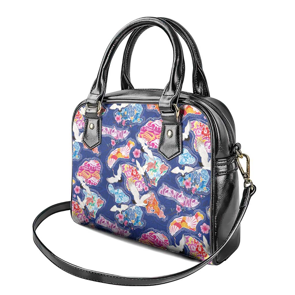 Hawaiian and Japanese Culture Together Shoulder Handbag Hawaiian Archipelago Shape Sea Animals LT03 - Polynesian Pride