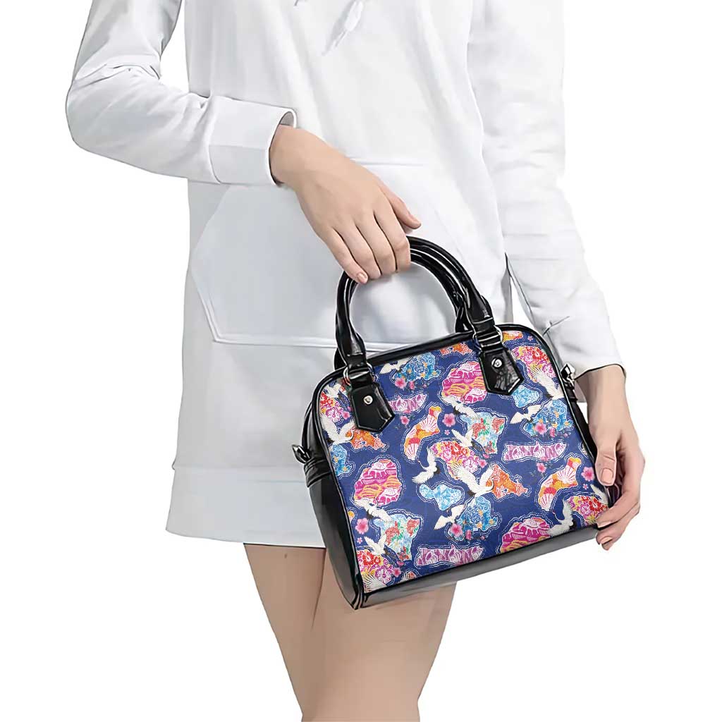Hawaiian and Japanese Culture Together Shoulder Handbag Hawaiian Archipelago Shape Sea Animals LT03 - Polynesian Pride